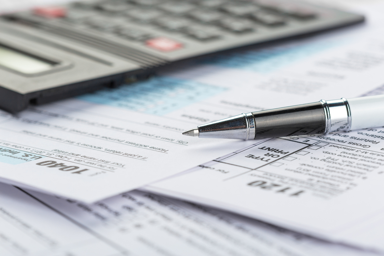 Tax forms, close up