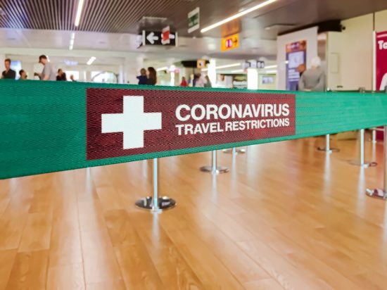 Warning of travel restriction in airport